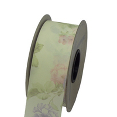 꽃공단리본(아이보리)4.5cm