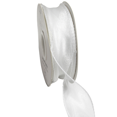 실루엣오간디 리본4cm(백색)50yd