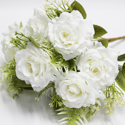 시카로로즈부쉬 조화(크림)7줄기